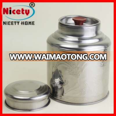 high quality kitchen utensils stainless steel tea canister/caddy